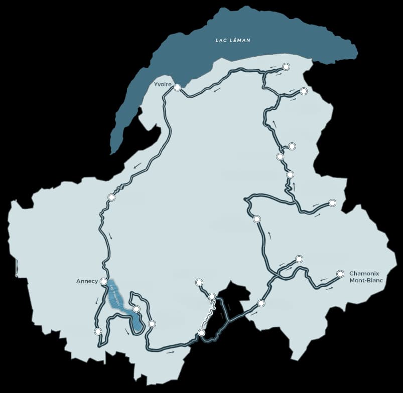 Carte détaillée de l'itinéraire